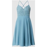 Luxuar Cocktailkleid aus Spitze und Chiffon in Aqua, Größe 36 von luxuar