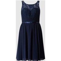 Luxuar Cocktailkleid aus floraler Spitze und Chiffon in Marine, Größe 36 von luxuar