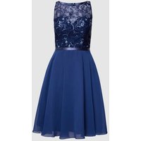 Luxuar Cocktailkleid mit floraler Stickerei in Marine, Größe 44 von luxuar