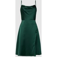Luxuar Knielanges Cocktailkleid in unifarbenem Design in Dunkelgruen, Größe 40 von luxuar