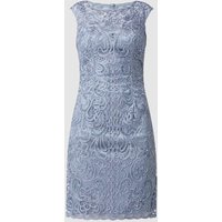 Luxuar Körpernahes Cocktailkleid mit Stickereien in Bleu, Größe 34 von luxuar