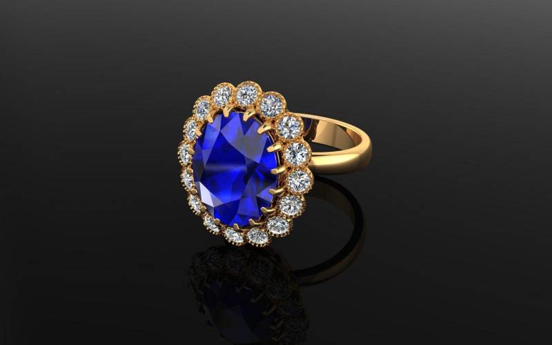 Tansanit Edelstein Ehering - 925 Sterling Silber Ring Für Sie - Oval Geschliffener Mit Cz Ring - Handgemachter Feiner Cluster von luxuryGemsJewelry