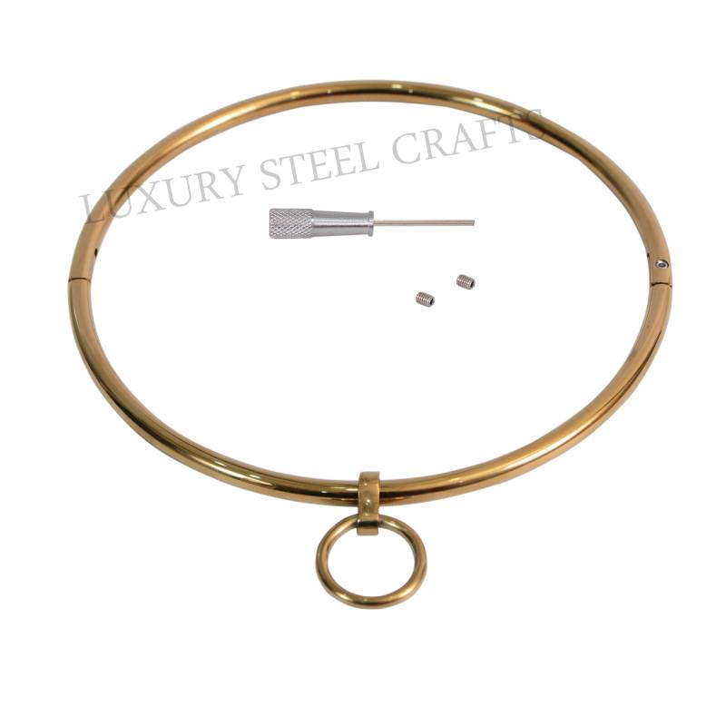 6 Mm Rose Gold Edelstahl Eternity Halsband Mit Abnehmbaren Ring von luxurySteelCrafts