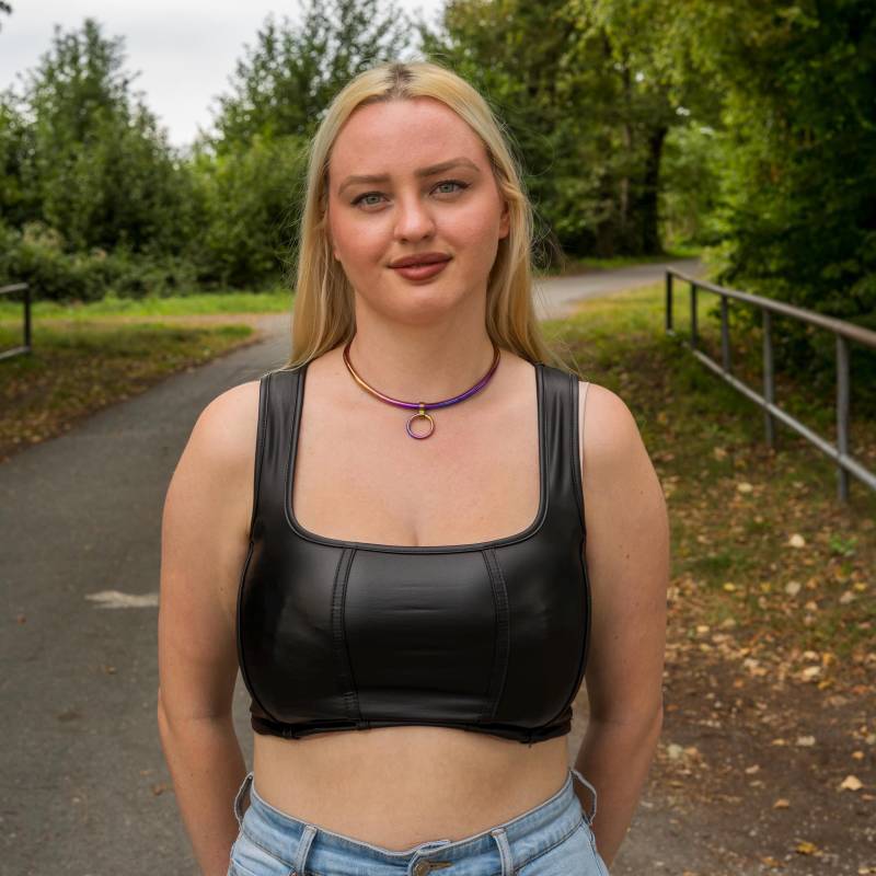 Regenbogen Verschluß Eternity Halsband 6 Mm Edelstahl, Abnehmbarer Ring von luxurySteelCrafts