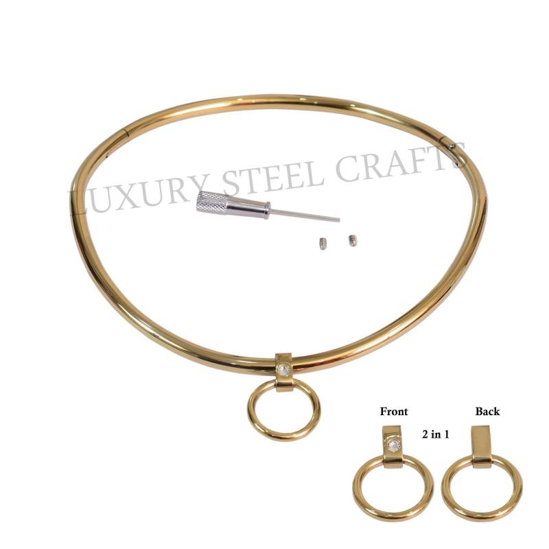 6 Mm Verriegelung Petite Eternity Kragen, Gebogenes Gold Edelstahl, Mehrere Größen 24/7 Tragen von luxurySteelCrafts