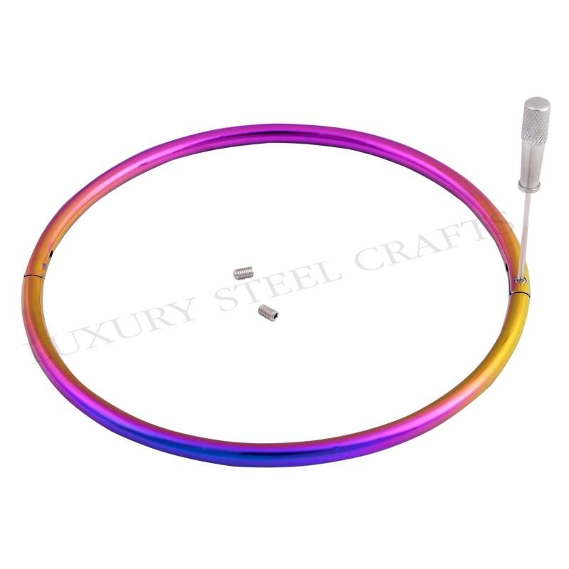 6 Mm Verriegelung Petite Eternity Kragen, Regenbogen Edelstahl, Mehrere Größen 24/7 Tragen von luxurySteelCrafts