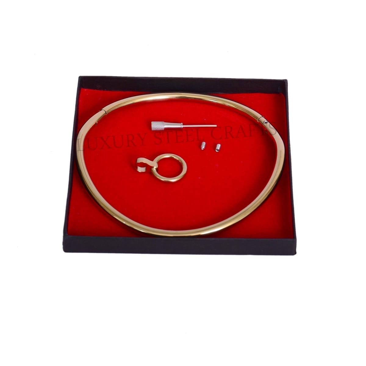 8 Mm Edelstahl-Eternity-Collier in Gold Mit Passendem Ring von luxurySteelCrafts