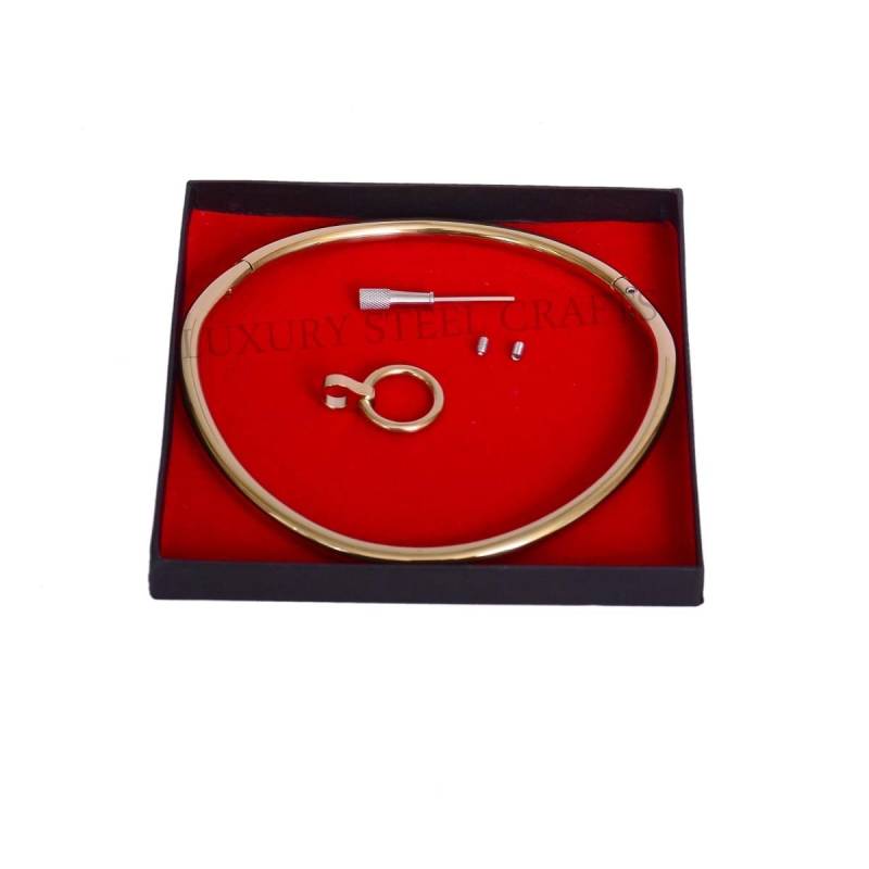 8 Mm Edelstahl-Eternity-Collier in Gold Mit Passendem Ring von luxurySteelCrafts