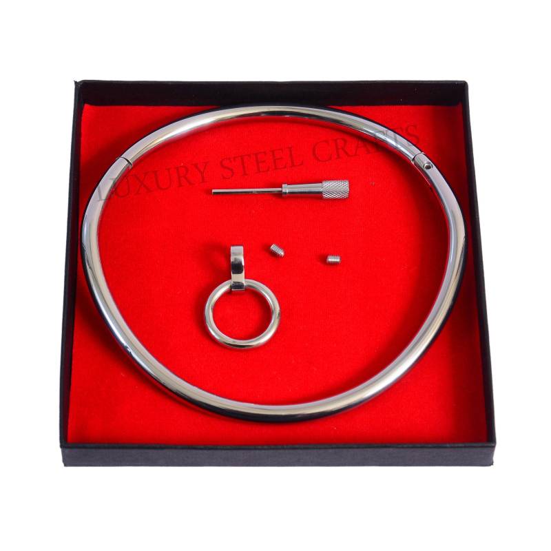 8 Mm Gebogenes Poliertes Edelstahlverschluss-Eternity-Halsband - Erhältlich in Mehreren Größen Von Luxury Steel Crafts von luxurySteelCrafts