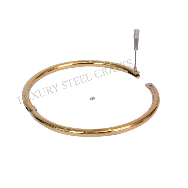 8 Mm Neues Design Gold Finish Locking Eternity Collar Edelstahl 24/7 Wear von luxurySteelCrafts