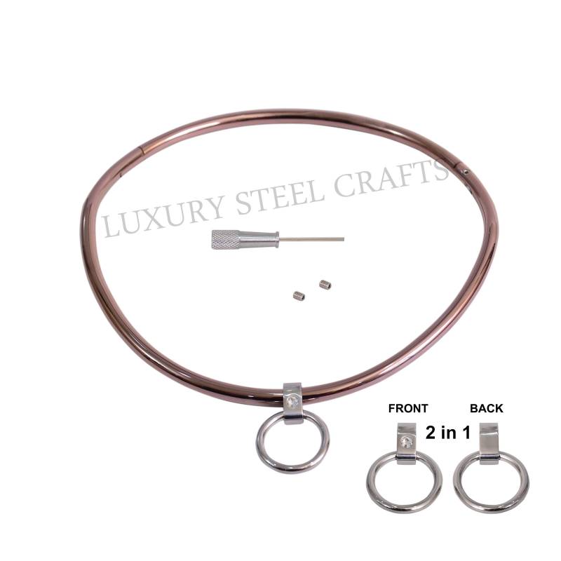 Rose Gold Edelstahl Eternity Halsband Mit Strasssteinen von luxurySteelCrafts