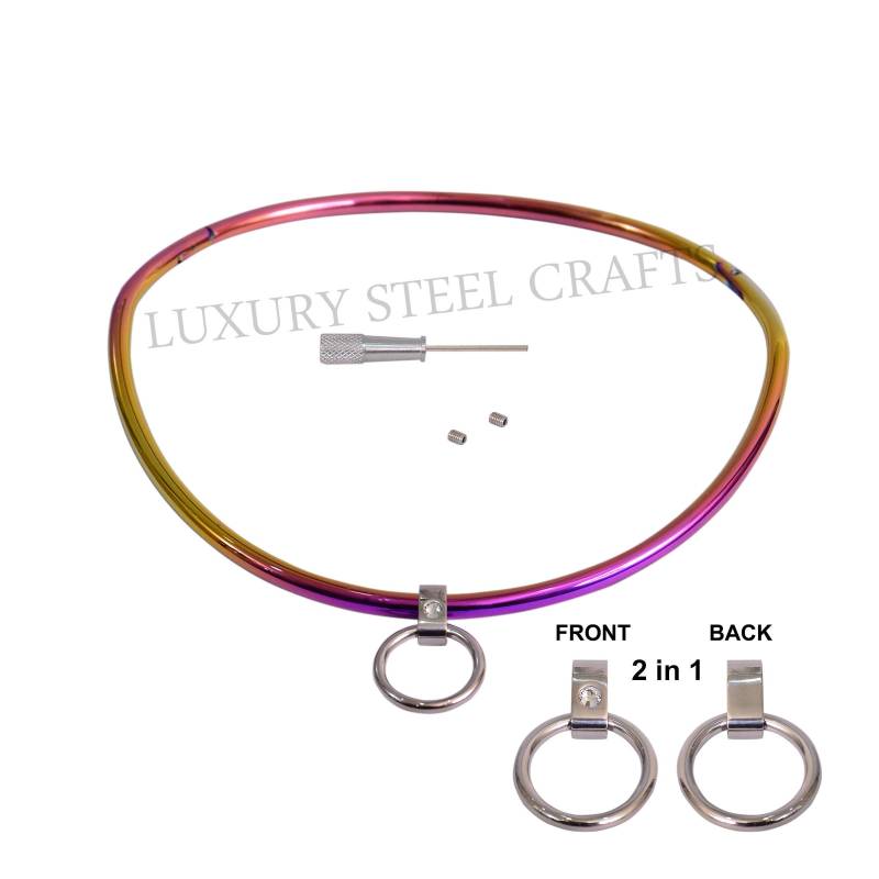 Regenbogen Strass Eternity Halsband Verschluß Edelstahl Tageshalsband 6 Mm von luxurySteelCrafts
