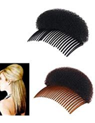 2 Stück (1 Schwarz + 1 Braun) Frauen Bump It Up Volumen Haarschmuck Styling Clip Stick Bum Maker Braid Insert Tool Do Beehive Hair Styler Party Hair Accessoires with Comb von luzen