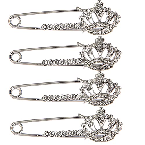 4 x Kristallkronen-Broschennadeln, Pullover, Schal-Clips, dekorativer Kragen, Sicherheitsnadeln, Röcke, Hosen, Taillenanpassungs-Clips, Kleidung, Dekoration, Zubehör für Frauen und Mädchen, Silber 4 x Kristallkronen-Broschennadeln, Pullover, Schal-Clips, dekorativer Kragen, Sicherheitsnadeln, Röcke, Hosen, Taillenanpassungs-Clips, Kleidung, Dekoration, Zubehör für Frauen und Mädchen, Silber von luzen