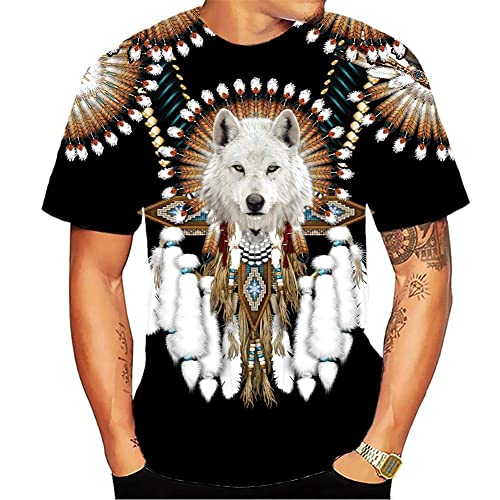 lvatr Modisches T-Shirt für Herren, 3D-Druck, Rundhalsausschnitt, kurzärmelig, grafisches T-Shirt mit Designs, Streetwear, Indianer-T-Shirt, XX-Large lvatr Modisches T-Shirt für Herren, 3D-Druck, Rundhalsausschnitt, kurzärmelig, grafisches T-Shirt mit Designs, Streetwear, Indianer-T-Shirt, XX-Large von lvatr