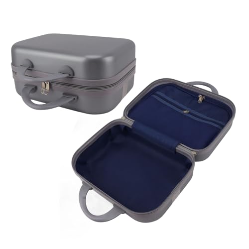 Generisches 14in Kosmetikbox Koffer Design großer Kapazität tragbarer Griff ABS kleine Make -up -Tasche für Frauen Mädchen Reisen (Silber) von lvifloae