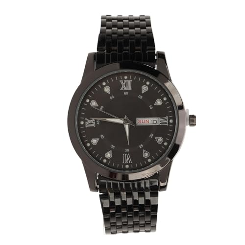lvifloae Businessuhren, Watch for Men Quarz Day Date wasserdichte lässige luxuriöse luminöse Modekleider Uhr mit Legierung Watchband für Business Silber Blau (Schwarz) von lvifloae