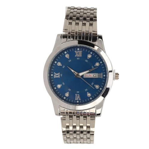 lvifloae Businessuhren, Watch for Men Quarz Day Date wasserdichte lässige luxuriöse luminöse Modekleider Uhr mit Legierung Watchband für Business Silber Blau (Silberblau) von lvifloae