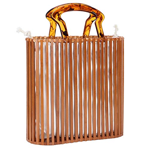 lvifloae handgefertigt Vintage gewebte Handtasche Sommertasche Mode Handtasche mit Acrylgriff für Urlaubsreisen und Einkaufen geeignet von lvifloae