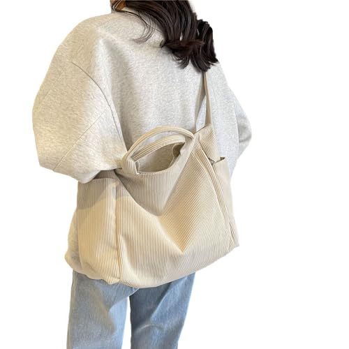 lxuebaix 2024 NEUE Umhängetasche Cord Vintage Schultertasche Handtasche Einfarbige Tasche Große Kapazität Umhängetasche für Mädchen Frauen von lxuebaix