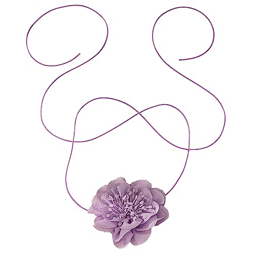 lxuebaix Blumen-Riemen-Halsband, Blumen-Krawatte, Halsketten, Stoff, künstliche Blume, Halsband, Stoffmaterial, Stoff-Zubehör für Frauen und Mädchen von lxuebaix