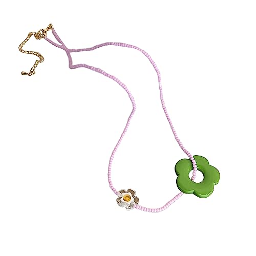 lxuebaix Bohemian-Perlen-Halskette, Sommer-Reisperlen-Blumen-Halskette, Hawaii-Strand-Halskette, Schmuck, geeignet für Damen und Mädchen von lxuebaix