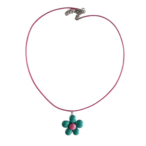 lxuebaix Bunte Blumen-Halskette, Statement-Anhänger-Halskette, floraler Halsschmuck, Seil-Halskette, perfektes Geschenk für Frauen und Mädchen von lxuebaix