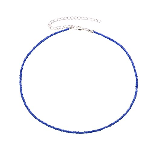 lxuebaix Bunte Böhmen-Perlen-Halsketten für Frauen, ethnischer Stil, Sommer-Strand-Halsband, Schmuck, bunte Perlen, Schlüsselbeinkette, Geschenk von lxuebaix