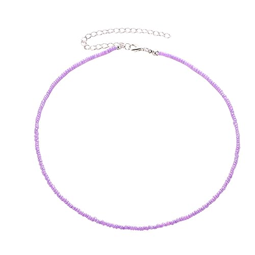 lxuebaix Bunte Böhmen-Perlen-Halsketten für Frauen, ethnischer Stil, Sommer-Strand-Halsband, Schmuck, bunte Perlen, Schlüsselbeinkette, Geschenk von lxuebaix