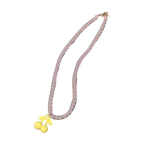 lxuebaix Bunte Glasperlen-Halskette für Frauen, einzigartiger Kirsch-Anhänger, Schlüsselbeinkette, süße Dopamin-Halskette, Schmuck, Ornament von lxuebaix