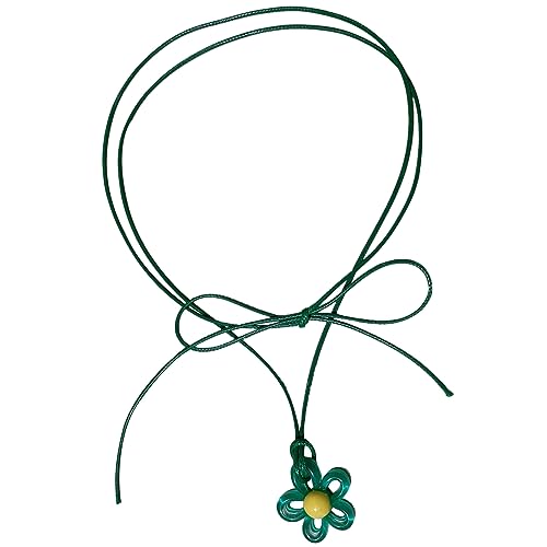 lxuebaix Bunte Harz-Blumen-Anhänger-Halskette für Frauen, einzigartiger Pflaumenblüten-Halsband, Jubiläumsschmuck, Blumen-Schlüsselbeinkette von lxuebaix