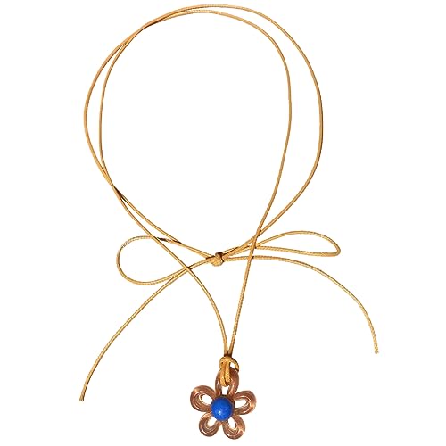 lxuebaix Bunte Harz-Blumen-Anhänger-Halskette für Frauen, einzigartiger Pflaumenblüten-Halsband, Jubiläumsschmuck, Blumen-Schlüsselbeinkette von lxuebaix