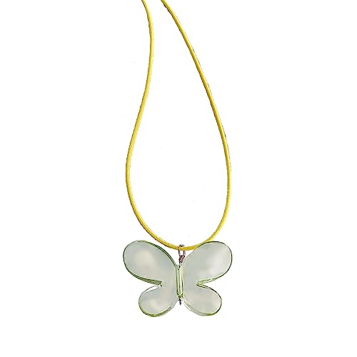 lxuebaix Bunte Schmetterlings-Halskette, Schlüsselbeinkette, Schmetterlings-Halskette, elegante Modeaccessoires, Anhänger-Halskette für Mädchen von lxuebaix