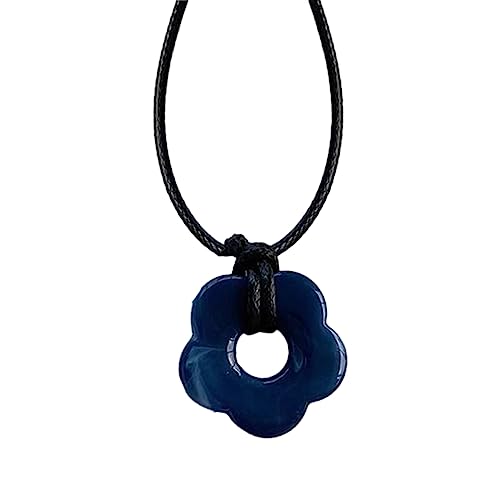 lxuebaix Dopamin-Acryl-Blumen-Anhänger-Halskette, ausgehöhlter Blumen-Halsband, schöner Halsschmuck für lässige oder formelle Anlässe von lxuebaix