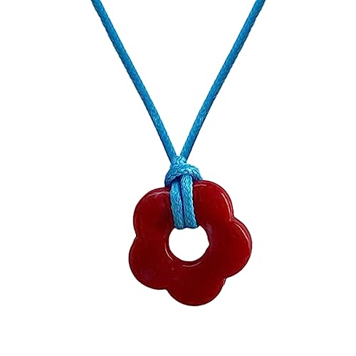 lxuebaix Dopamin-Acryl-Blumen-Anhänger-Halskette, ausgehöhlter Blumen-Halsband, schöner Halsschmuck für lässige oder formelle Anlässe von lxuebaix