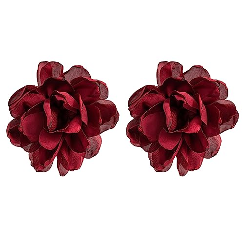 lxuebaix Einfache Stoff-Blumen-Ohrstecker, Vintage, übertriebene Ohrstecker, modische Piercing-Ohrringe, Sommer-Statement-Schmuck von lxuebaix