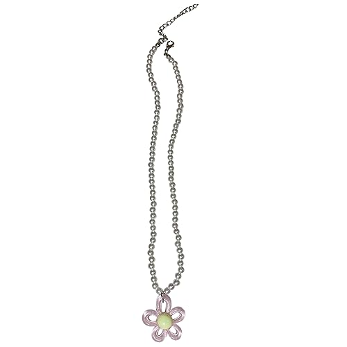 lxuebaix Elegante Blumen-Halskette für Frauen, stilvolle und schicke hohle Blumen-Schlüsselbeinkette, einzigartige Perlenkette, Halskette, Schmuck, Geschenk von lxuebaix