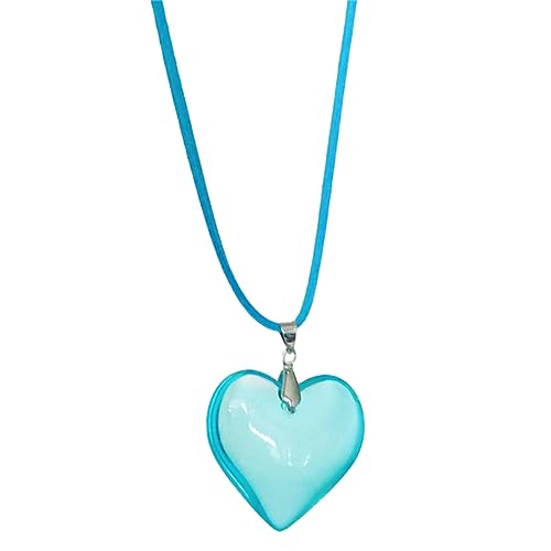 lxuebaix Glas-Herz-Halskette, Kristall-Herz-Anhänger, Schlüsselbeinkette, romantisches Herz-Halsband, Jubiläumsgeschenk für Frauen, Mädchen, Teenager von lxuebaix