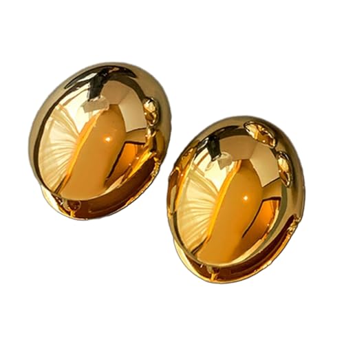 lxuebaix Gold/Silber-Clip-Ohrring, einzigartige elliptische Kugel-Ohrstecker, keine Piercings erforderlich, Ohrmanschette, Party-Schmuck, Accessoire, Geschenk von lxuebaix