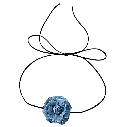 lxuebaix Gothic Jean Flower Halskette Anhänger Charm Halskette für Frauen Mädchen Verstellbare Seilhalsband Kette Modischer Schmuck Geschenk von lxuebaix