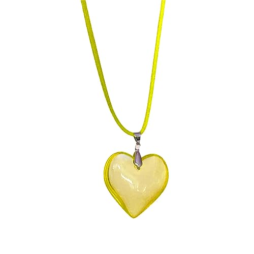 lxuebaix Große Herz-Halskette, Kristall-Herz-Anhänger, Schlüsselbeinkette, romantischer Herz-Halsband, Jubiläumsgeschenk für Frauen, Mädchen, Teenager von lxuebaix