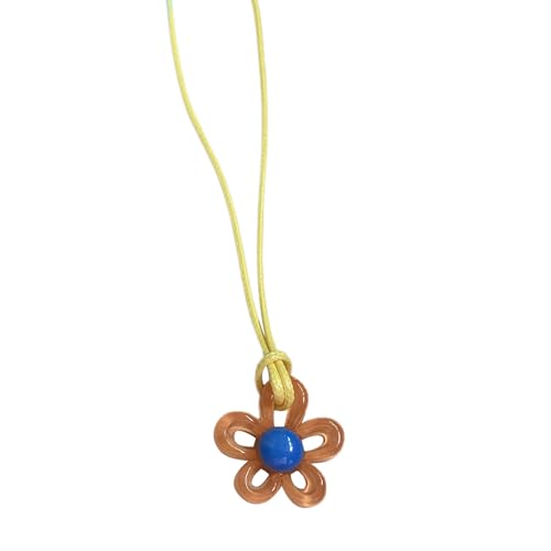lxuebaix Hohle Blumen-Anhänger-Halskette, Schmuck, Acryl-Blumen-Charm, Schlüsselbeinkette, minimalistische Chocker-Halskette für Frauen und Mädchen von lxuebaix