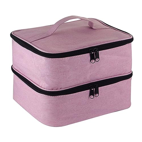 lxuebaix Nagellack-Organizer-Tasche, Aufbewahrungskoffer mit Griff für NailTech, doppellagige Tragetasche für 30 Flaschen Nagellack von lxuebaix