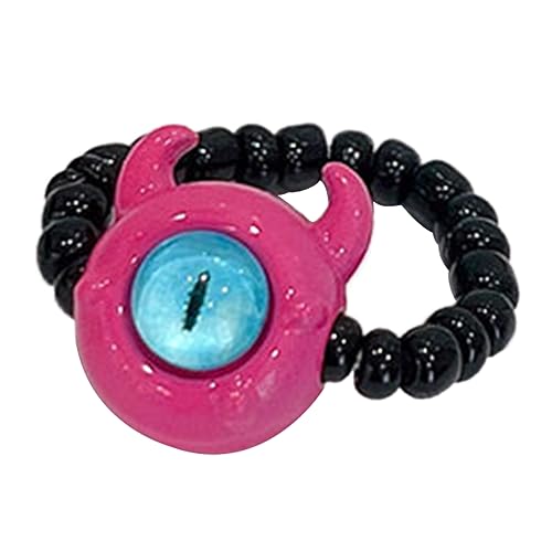 lxuebaix Niedliche Cartoon-Fingerringe mit Perlen für Mädchen, elastische Perlen, vielseitiger Fingerkreis, Geschenk für beste Freundinnen von lxuebaix