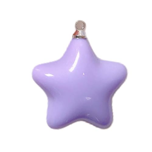 lxuebaix Sommer-Fünfzack-Stern zum Aufhängen von Neujahrs-Schmuckherstellung, bonbonfarbene fette Stern-Anhänger für Armband-Schlüsselanhänger-Bastelarbeiten von lxuebaix