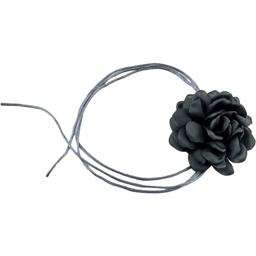 lxuebaix Stilvolle Rosenblüten-Halskette, Simulationsblume, Halskette für Damen und Mädchen, Schlüsselbeinkette, auffälliges Halsband-Zubehör von lxuebaix