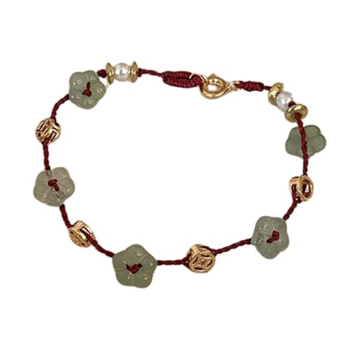 lxuebaix Verstellbares Schnurfaden-gewebtes Armband, Vintage-Harz-Blumen-Charm-Armband, modische geflochtene Armbänder, Freundschaftsschmuck von lxuebaix