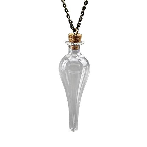 lxuebaix Vintage Magische Glasflasche Halskette DIY Kork Trank Glück Wassertropfen Amulette Pullover Kette Fshion Schmuck Geschenk für Mädchen von lxuebaix