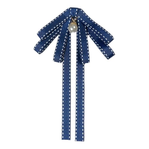 lxuebaix Vintage-Seidenfliege, gestreiftes Band, Perlen, Broschennadeln, bunte, vorgebundene Band-Krawatten für den täglichen Gebrauch von lxuebaix