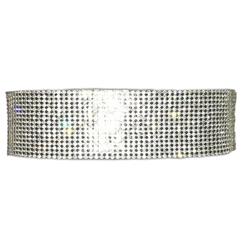 lxuebaix Zarte Glitzer-Strass-Taillenkette für Damen, Mantel, Kleid, Korsett, dünner Bund, glänzender verstellbarer Taillengürtel, Approx. 70x5cm/ 27.56x1.97in, Silber von lxuebaix